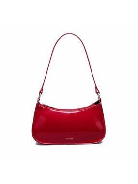 Patent Leather Shoulder Bag Women Y2K Baguette Purse Mini Crossbody Clutch